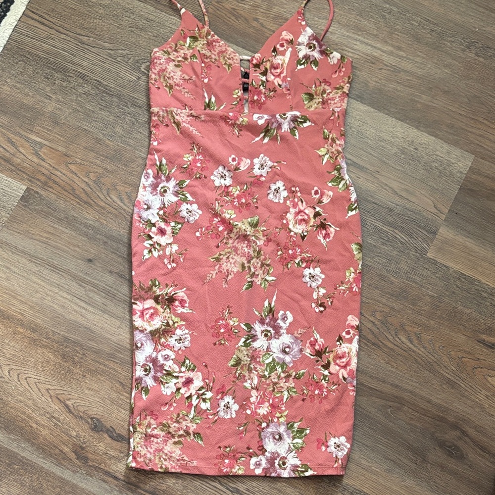 Forever 21 Pink Floral Midi Dress